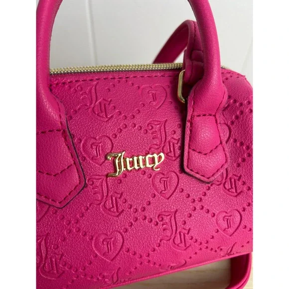 Juicy Couture Hot Pink Mini Satchel Crossbody Purse Y2K bimbocore barbie - Picture 2 of 6